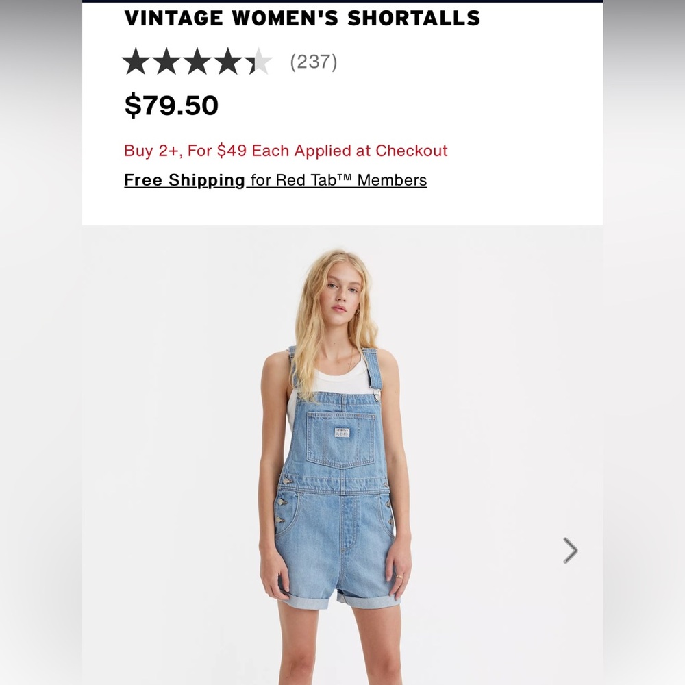 Vintage Levi Short Overalls